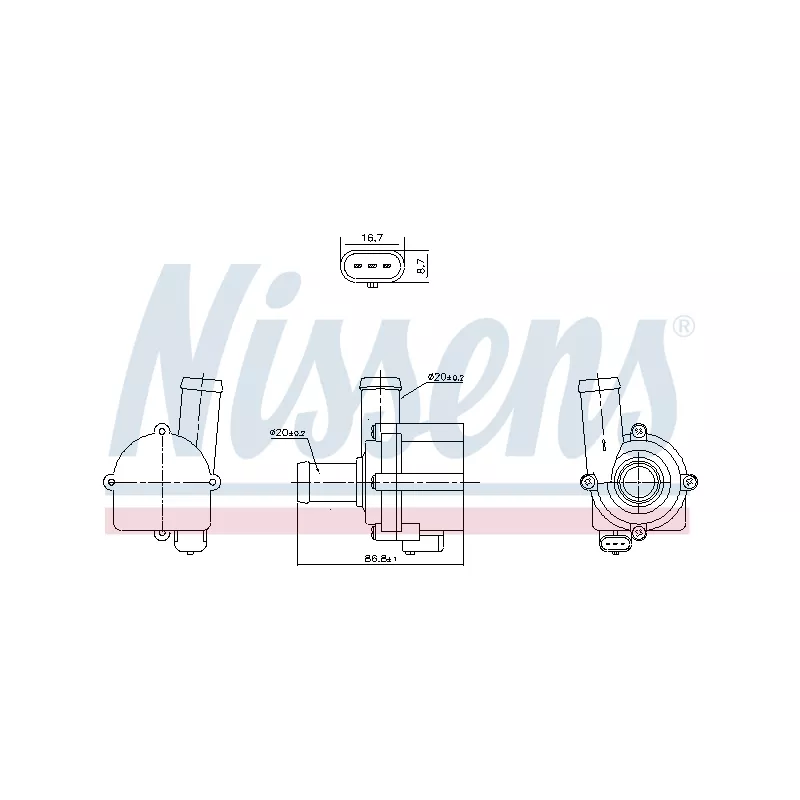 Pompe à eau, refroidissement du moteur NISSENS 832121