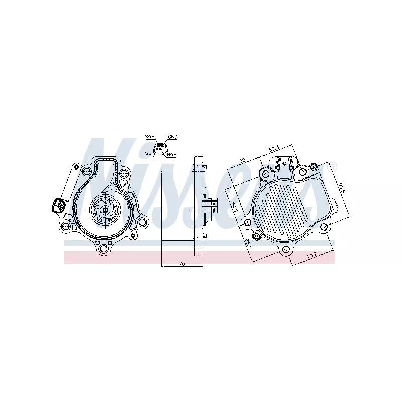 Pompe à eau, refroidissement du moteur NISSENS 832147