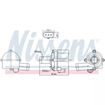 Pompe à eau, refroidissement du moteur NISSENS 832152