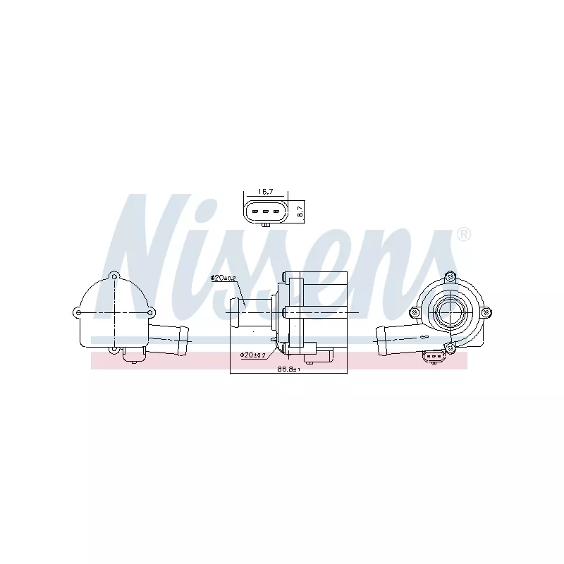 Pompe à eau, refroidissement du moteur NISSENS 832152