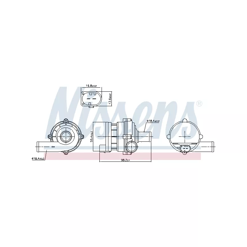 Pompe à eau auxiliaire (circuit d'eau de refroidiss) NISSENS 832169