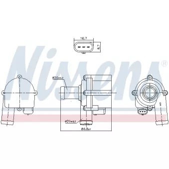 Pompe à eau, refroidissement du moteur NISSENS 832172