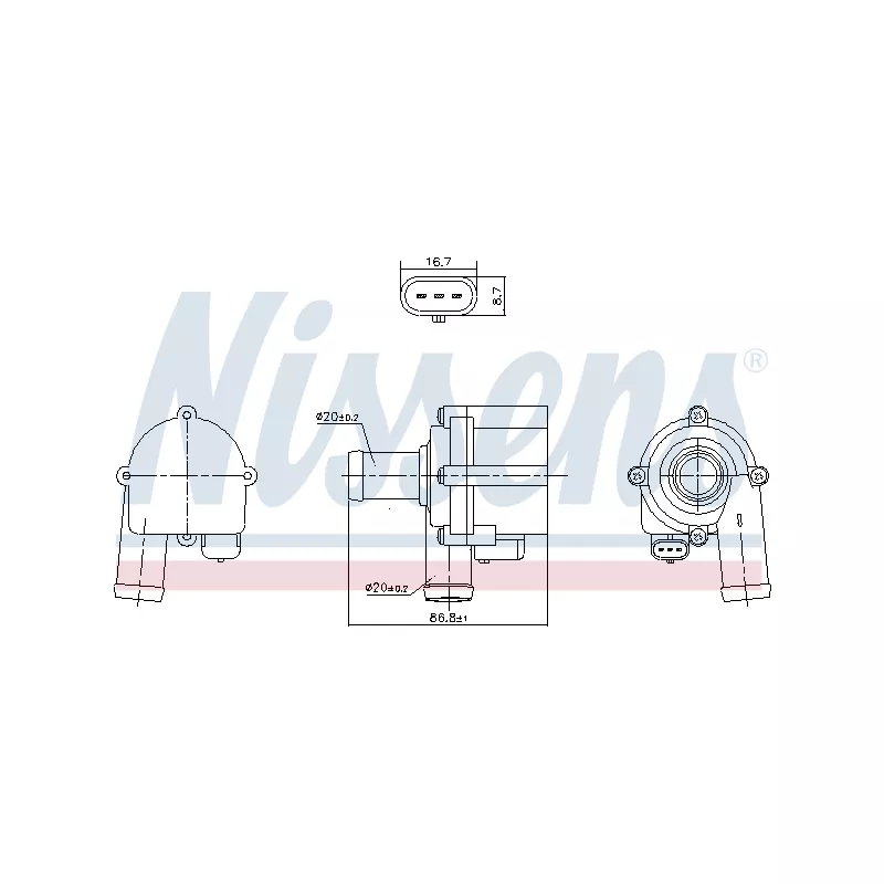 Pompe à eau, refroidissement du moteur NISSENS 832172