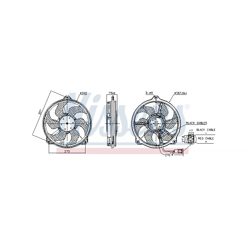 Ventilateur, refroidissement du moteur NISSENS 850073