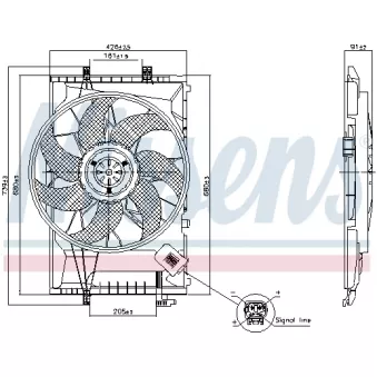Ventilateur, refroidissement du moteur NISSENS 850078