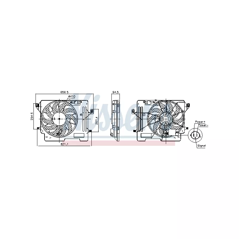Ventilateur, refroidissement du moteur NISSENS 850080
