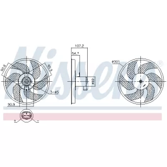 Ventilateur, refroidissement du moteur NISSENS 850084