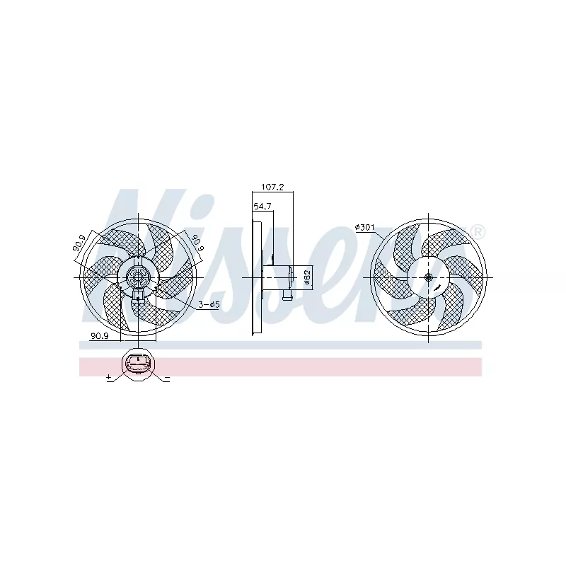 Ventilateur, refroidissement du moteur NISSENS 850084