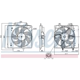 Ventilateur, refroidissement du moteur NISSENS 850087
