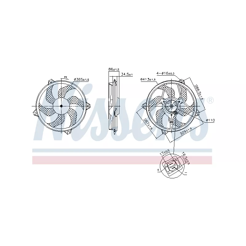 Ventilateur, refroidissement du moteur NISSENS 850093