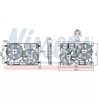 Ventilateur, refroidissement du moteur NISSENS 850096