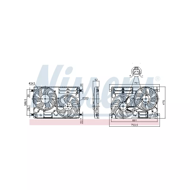 Ventilateur, refroidissement du moteur NISSENS 850096