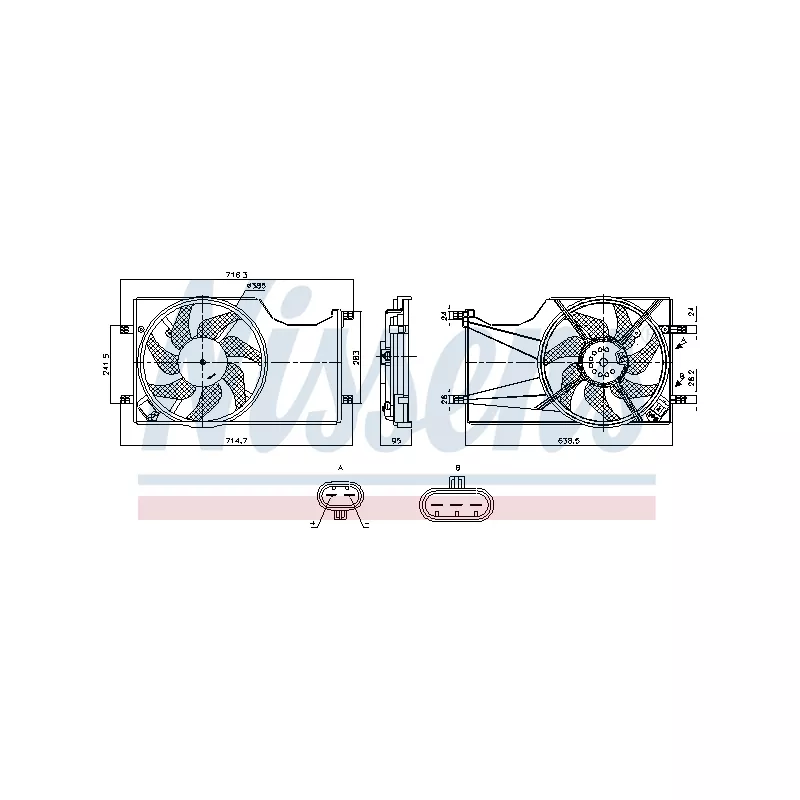Ventilateur, refroidissement du moteur NISSENS 850098