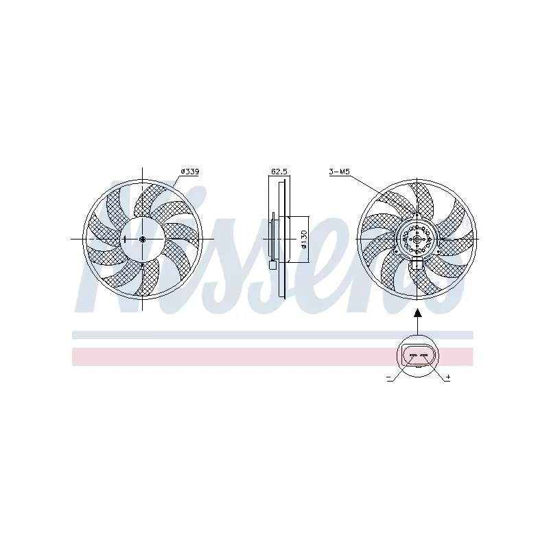 Ventilateur, refroidissement du moteur NISSENS 850105