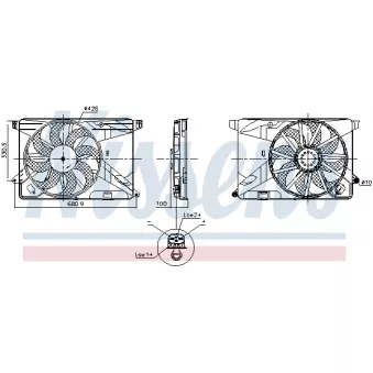 Ventilateur, refroidissement du moteur NISSENS 850124