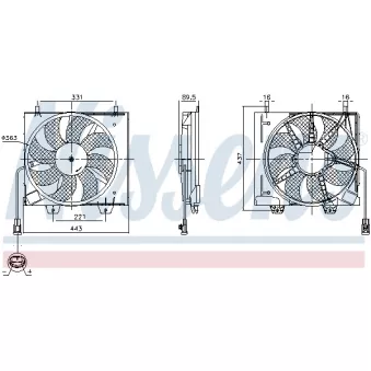 Ventilateur, refroidissement du moteur NISSENS 850125
