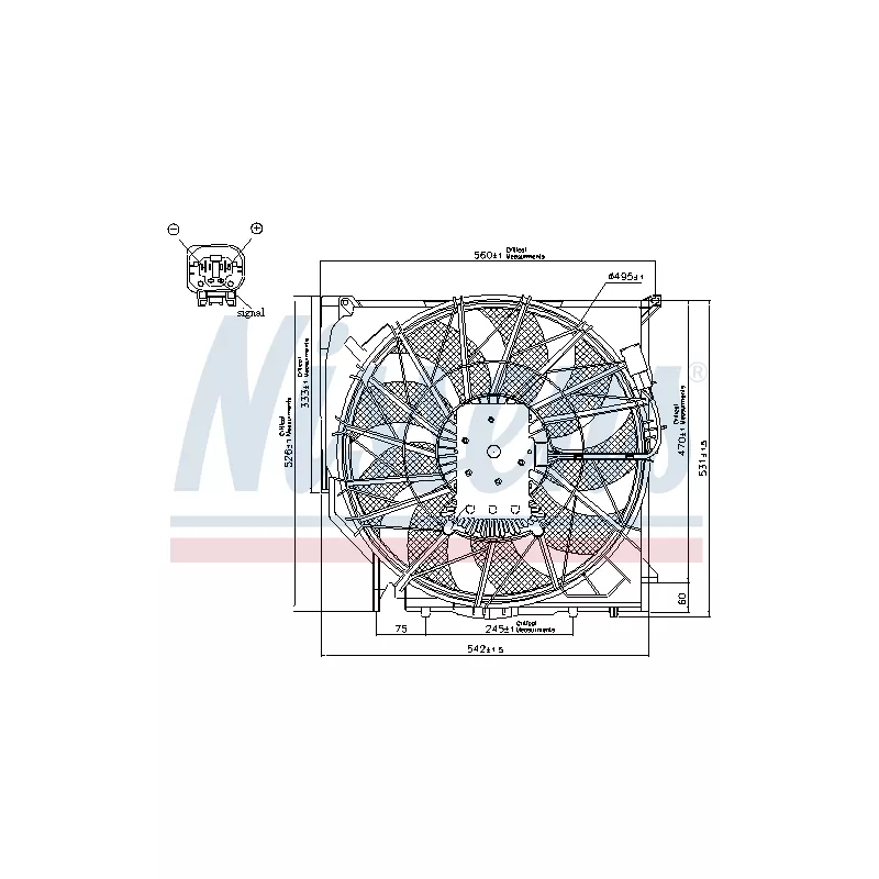 Ventilateur, refroidissement du moteur NISSENS 85067