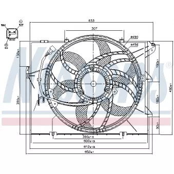 Ventilateur, refroidissement du moteur NISSENS 85634