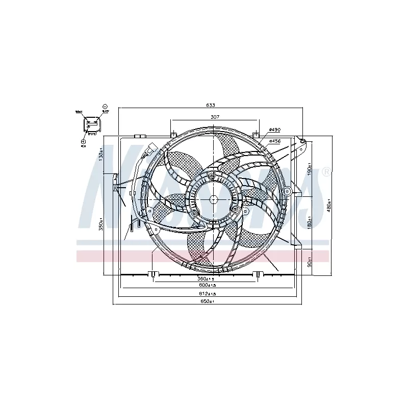 Ventilateur, refroidissement du moteur NISSENS 85634