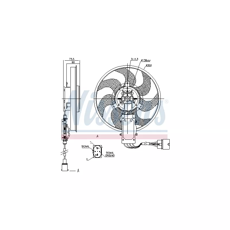 Ventilateur, refroidissement du moteur NISSENS 85730