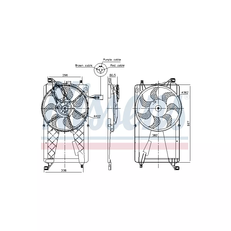 Ventilateur, refroidissement du moteur NISSENS 85772