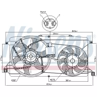 Ventilateur, refroidissement du moteur NISSENS 85826