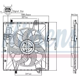 Ventilateur, refroidissement du moteur NISSENS 85857
