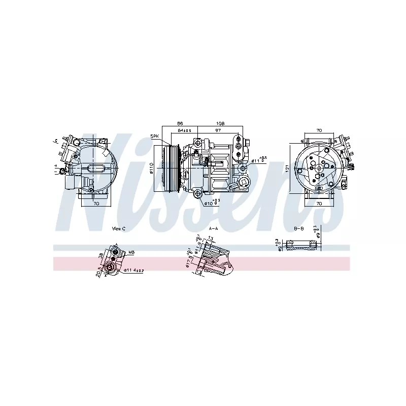Compresseur, climatisation NISSENS 890591