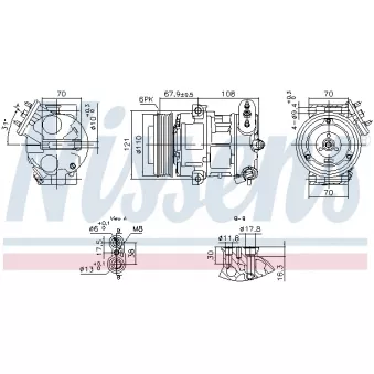 Compresseur, climatisation NISSENS 890663