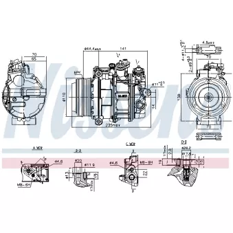 Compresseur, climatisation NISSENS 890749