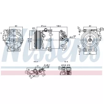 Compresseur, climatisation NISSENS 890897