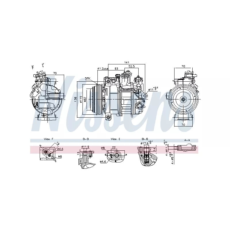 Compresseur, climatisation NISSENS 890919
