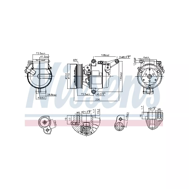 Compresseur, climatisation NISSENS 890948