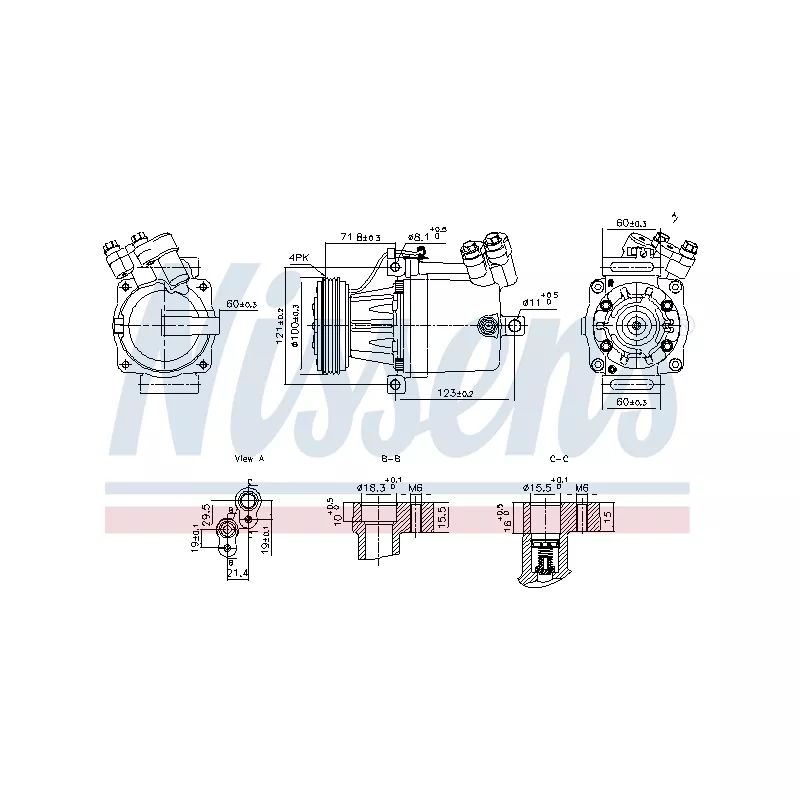Compresseur, climatisation NISSENS 890950