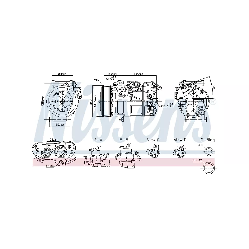 Compresseur, climatisation NISSENS 891017