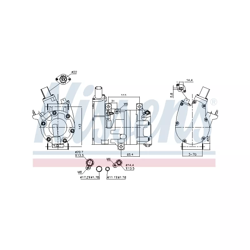 Compresseur, climatisation NISSENS 891066
