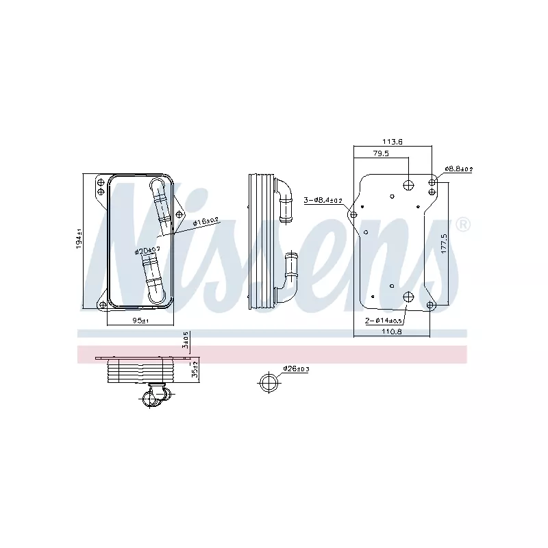 Radiateur d'huile de boîte automatique NISSENS 91505