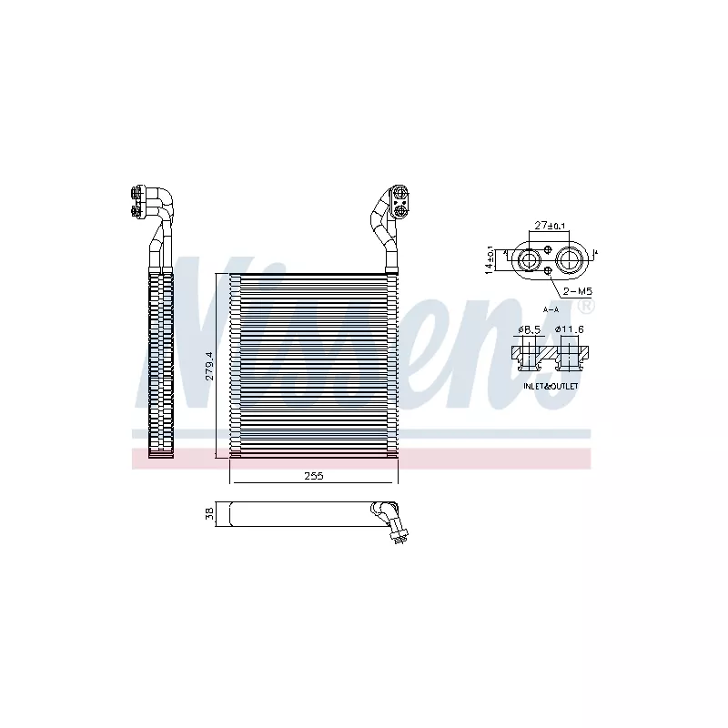 Évaporateur climatisation NISSENS 92413