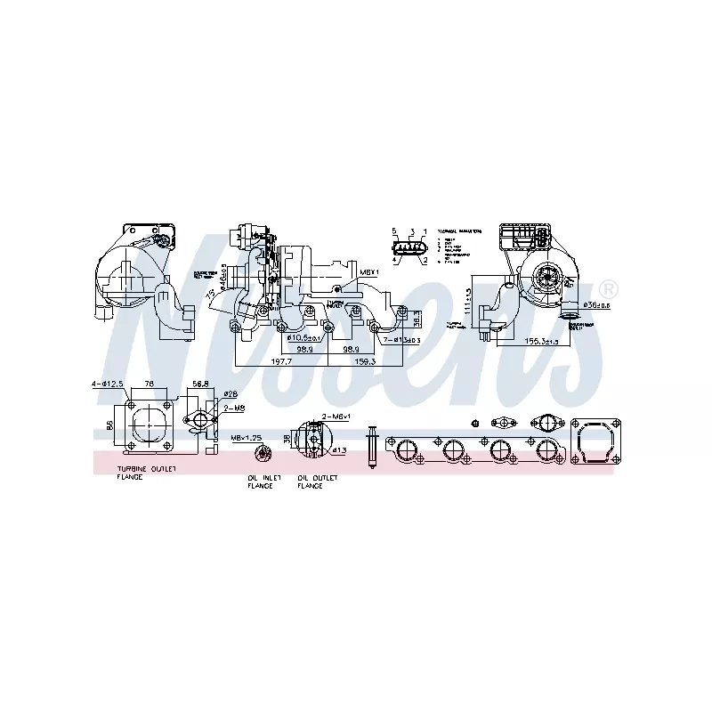 Turbocompresseur, suralimentation NISSENS 93123