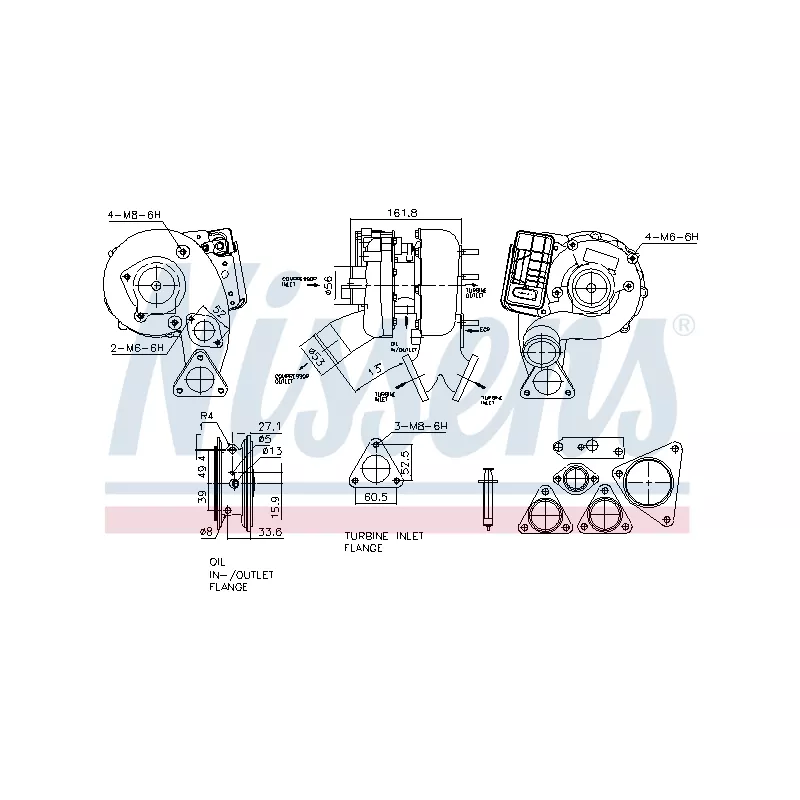 Turbocompresseur, suralimentation NISSENS 93329