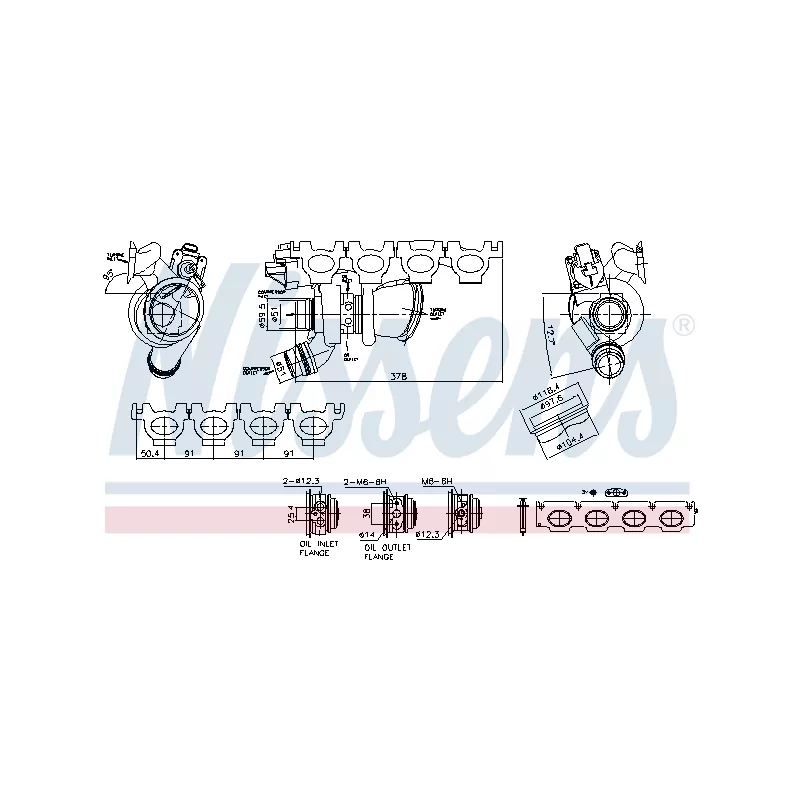 Turbocompresseur, suralimentation NISSENS 93344