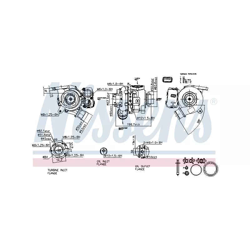Turbocompresseur, suralimentation NISSENS 93432