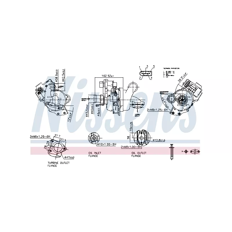 Turbocompresseur, suralimentation NISSENS 93463