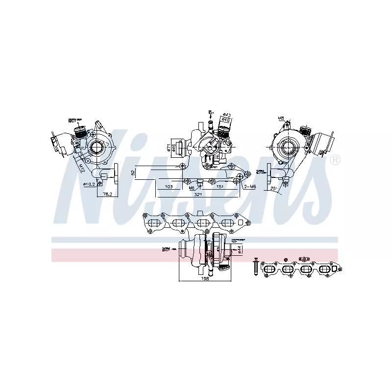 Turbocompresseur, suralimentation NISSENS 93470