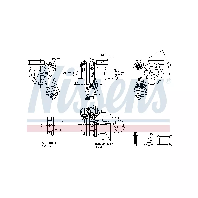 Turbocompresseur, suralimentation NISSENS 93485