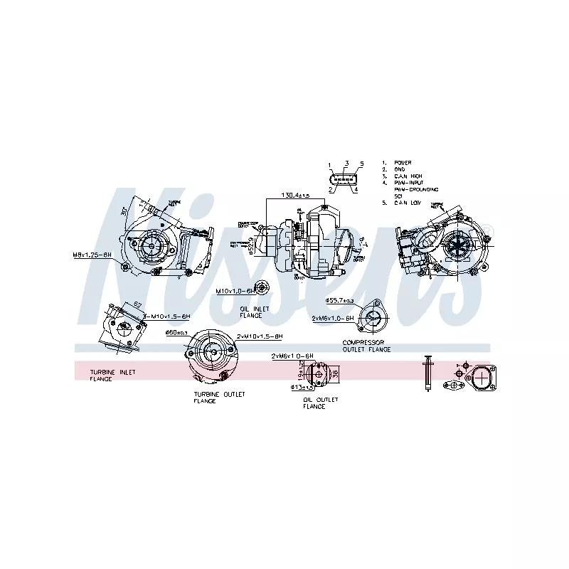 Turbocompresseur, suralimentation NISSENS 93502