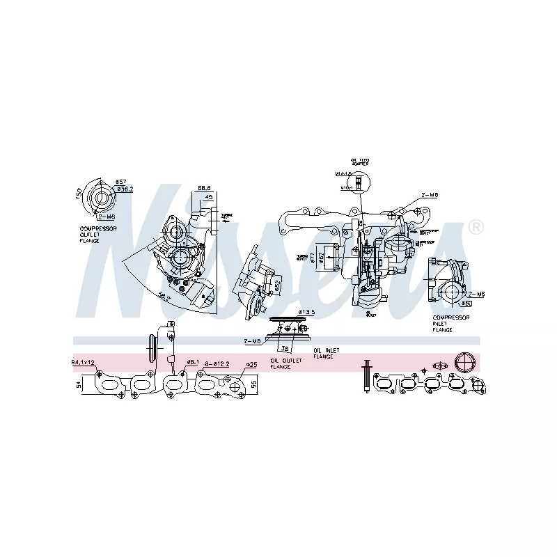 Turbocompresseur, suralimentation NISSENS 93512