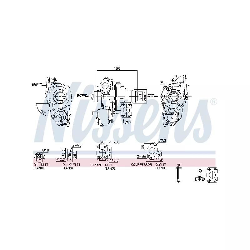 Turbocompresseur, suralimentation NISSENS 93514