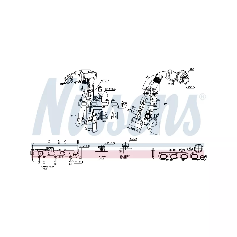 Turbocompresseur, suralimentation NISSENS 93516