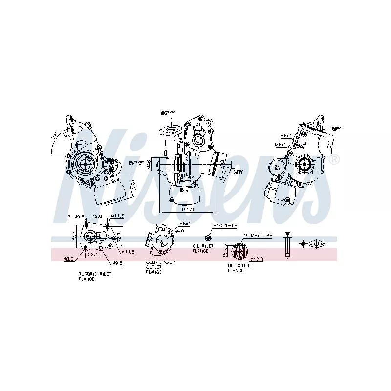 Turbocompresseur, suralimentation NISSENS 93521
